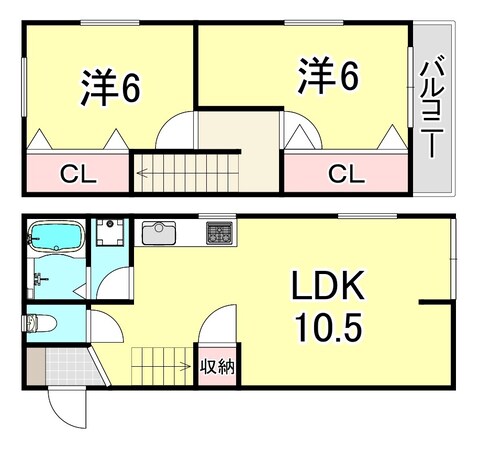 西宮市甲子園浦風町　テラスの物件間取画像